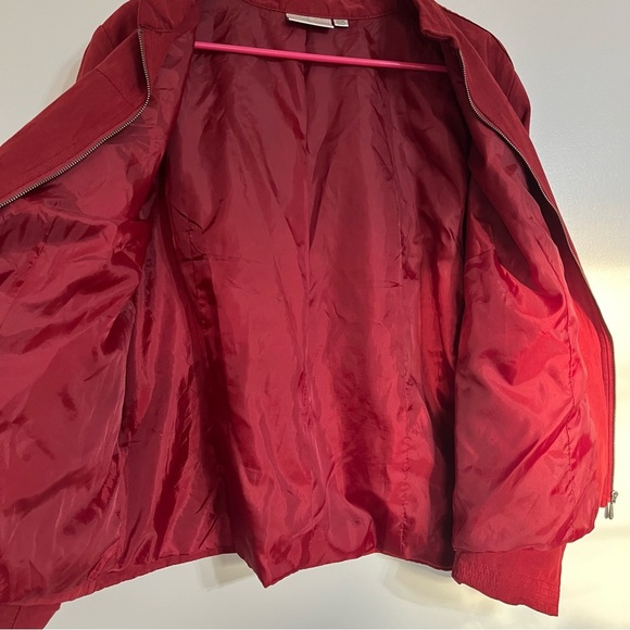 Women’s Studio Works Faux Suede Full Zip Jacket Size 22 W Burgundy Red - Picture 6 of 10